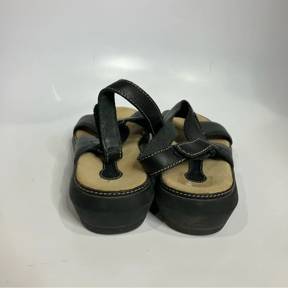 Rockport‎ black leather cross cross sandals adjustable back strap women’s size 7
